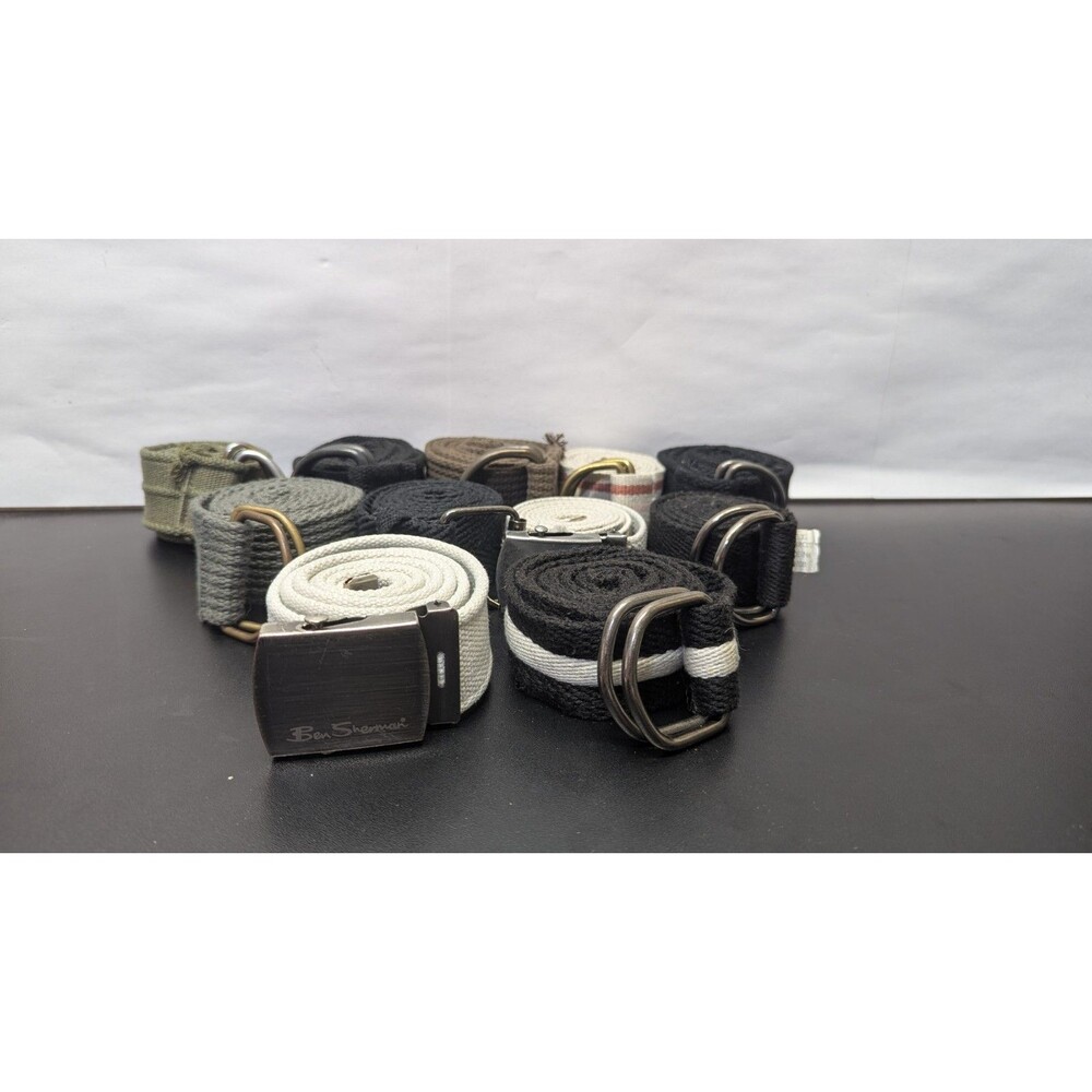 Lot of 11 Men’s Canvas Web Belts – Ben Sherman, D-Ring & Slider Buckles –... - Picture 5 of 5